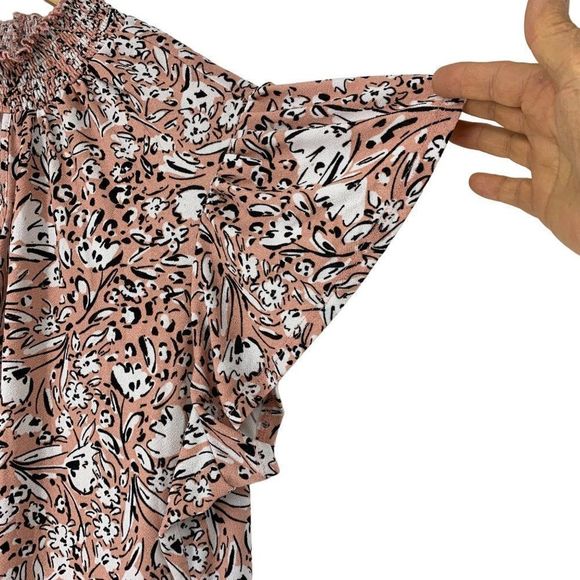 Adrienne Vittadini Charm Keyhole Smock Neck Size 2X Knit Butterfly Top 3710 - Picture 6 of 9